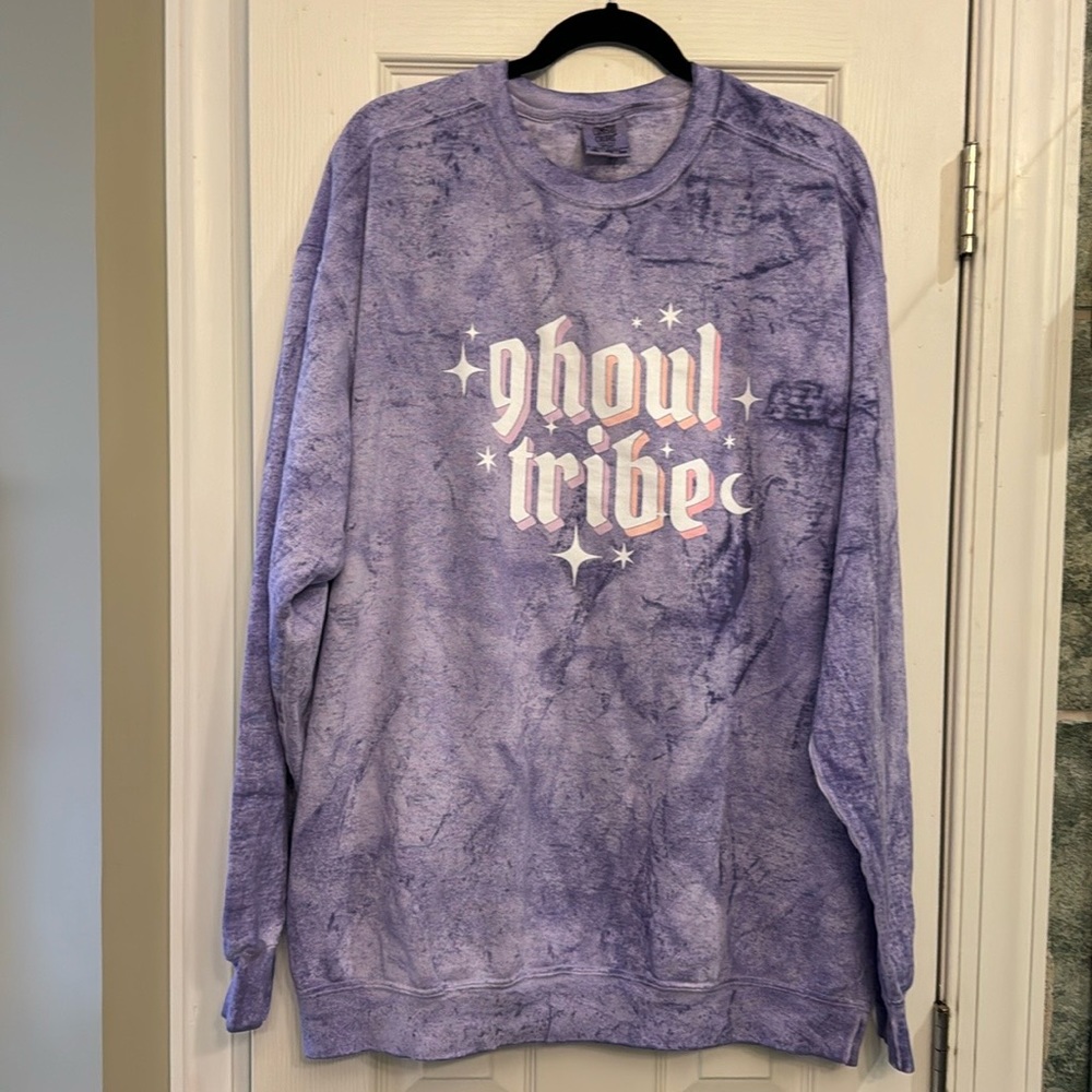Girl Tribe Ghoul Tribe purple tye dye sweatshirt